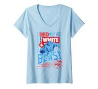 Mujer Marvel Super Heroes X-Men Americana Red White & Beast 1963 Camiseta Cuello V
