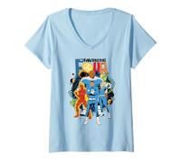 Mujer Marvel The Fantastic Four: First Steps Cosmic Group Shot Camiseta Cuello V