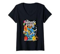 Mujer Marvel The Fantastic Four: First Steps Epic Comic Book Cover Camiseta Cuello V