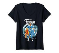 Mujer Marvel The Fantastic Four: First Steps Family Group Shot Camiseta Cuello V