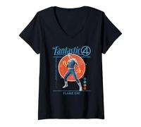 Mujer Marvel The Fantastic Four: First Steps Flame On! Johnny Camiseta Cuello V
