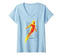 Mujer Marvel The Fantastic Four: First Steps Flame On Logo Camiseta Cuello V