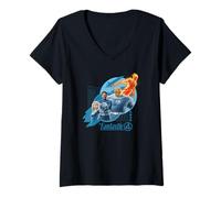 Mujer Marvel The Fantastic Four: First Steps Grid Group Shot Camiseta Cuello V