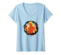 Mujer Marvel The Fantastic Four: First Steps Human Torch Space Camiseta Cuello V
