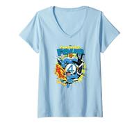 Mujer Marvel The Fantastic Four: First Steps Jumping Into Action Camiseta Cuello V