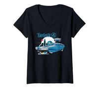 Mujer Marvel The Fantastic Four: First Steps Retro FantastiCar Camiseta Cuello V