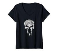 Mujer Marvel The Punisher: One Last Kill Skull and Silhouette Camiseta Cuello V