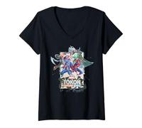 Mujer Marvel Tokon: Fighting Souls Official Game Poster Art & Logo Camiseta Cuello V