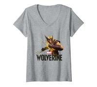 Mujer Marvel Wolverine Game Official Key Art 2026 Video Game Camiseta Cuello V