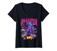 Mujer Marvel X-Men '97 First Mutant Apocalypse & Hero Portraits Camiseta Cuello V