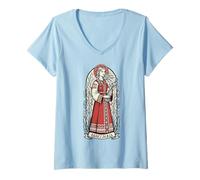 Mujer Marzanna Diosa eslava Pagano Invierno Folk Mito Arte Camiseta Cuello V