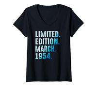 Mujer Marzo 1954 Año 1954 Cumpleaños 1954 Edición Limitada Camiseta Cuello V