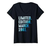 Mujer Marzo 1961 Año 1961 Cumpleaños 1961 Edición Limitada Camiseta Cuello V