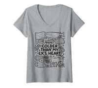 Mujer Más frío Que el corazón de mi ex - Humor de Alaska Camiseta Cuello V