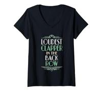 Mujer Más Fuerte Clapper En La Fila De Trasero Teatro Mamá Camiseta Cuello V