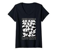 Mujer Más Pandas Menos Odio Lindo Oso Panda Zoología Camiseta Cuello V