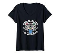 Mujer Más Papelera, Menos Basura, no Puedo, Raccoon Trash Panda Funny Camiseta Cuello V
