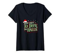 Mujer Más probabilidades de Decorar los pasillos a Juego con la Navidad Familiar Camiseta Cuello V