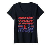 Mujer Más Que un Juego es Vida Fútbol Lema de fútbol Camiseta Cuello V