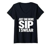 Mujer Más Sip I Swear Funny Drinking Humor Bar Chistes Camiseta Cuello V