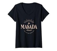 Mujer Masada Israel | Masada Israel Contemporáneo Camiseta Cuello V