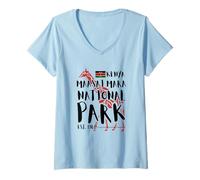 Mujer Masai Mara Parque Nacional Kenia Bandera Safari Jirafa Camiseta Cuello V