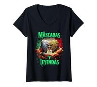 Mujer Máscaras Y Leyendas Lucha Libre Camiseta Cuello V