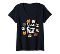 Mujer Mascota - Club de Las Nueve Vidas Camiseta Cuello V