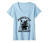 Mujer Mascota felina, amante de los gatos, maullidos, adoran a los gatos Camiseta Cuello V