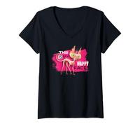 Mujer Mascotas Esta Es Mi Cara Feliz Camiseta Cuello V