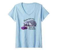 Mujer Mascotas Si Me Amas Feed Me Chocolate Camiseta Cuello V