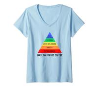 Mujer Maslow olvidó el café, la jerarquía de necesidades de Maslow Camiseta Cuello V