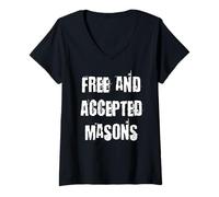 Mujer Masones Gratis y Aceptados Camiseta Cuello V