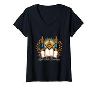 Mujer Masonic_Symbol con Light_Truth_, Conocimiento S&C Camiseta Cuello V