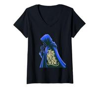 Mujer Masonic_symbol con "ser silencioso para ser sabio" Masonic_s Camiseta Cuello V