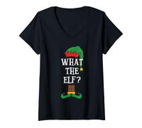 Mujer Matching Family Group What The Elf? Xmas Funny Christmas Camiseta Cuello V
