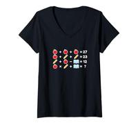 Mujer Matemáticas Puzzle Álgebra Ecuación Geometría Solución de Problemas Solucionador Camiseta Cuello V