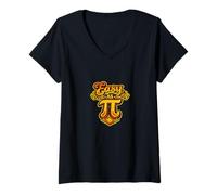 Mujer Matemáticas Retro geniales y fáciles como Pi Camiseta Cuello V