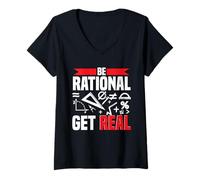 Mujer Matemático Profesor De Matemáticas Be Rational Get Real Camiseta Cuello V