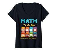 Mujer Math Is My Jam and Im Here To Spread It Funny Teacher Math Camiseta Cuello V
