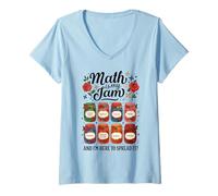 Mujer Math Is My Jam Funny Volver a la Escuela Profesor de matemáticas Camiseta Cuello V