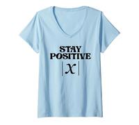 Mujer Math Pun Stay Positive Camiseta Cuello V
