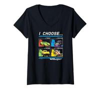 Mujer Mattel - Hot Wheels Let's Race - Elijo Diferentes Tipos de Coche Camiseta Cuello V