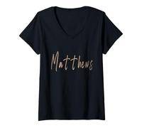 Mujer Matthews North Carolina Diseño Elegante Vintage Camiseta Cuello V