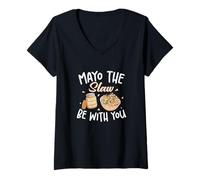 Mujer Mayo The Slaw Be With You, divertida ensalada de col, fan de Cole Slaw Camiseta Cuello V