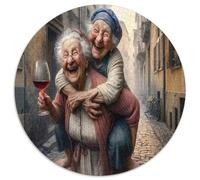 Mujer Mayor Alegre Calle Puzzle de 1000 Piezas Papel para Adultos Escena Sonriente Puzzle para Toda la Familia 1000pcs (67.5x67.5cm)