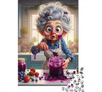 Mujer Mayor Cocinando 1000 Piezas para Toda la Familia: Abuela Desordenada Haciendo Mermelada para Mujeres, Regalos para Hombres y Adultos 70x50cm/1000 Piezas