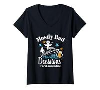Mujer Mayormente Malas Decisiones Fort Lauderdale Spring Break Camiseta Cuello V