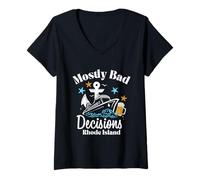 Mujer Mayormente Malas Decisiones Rhode Island Spring Break Camiseta Cuello V
