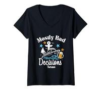 Mujer Mayormente Malas Decisiones Texas Spring Break Camiseta Cuello V